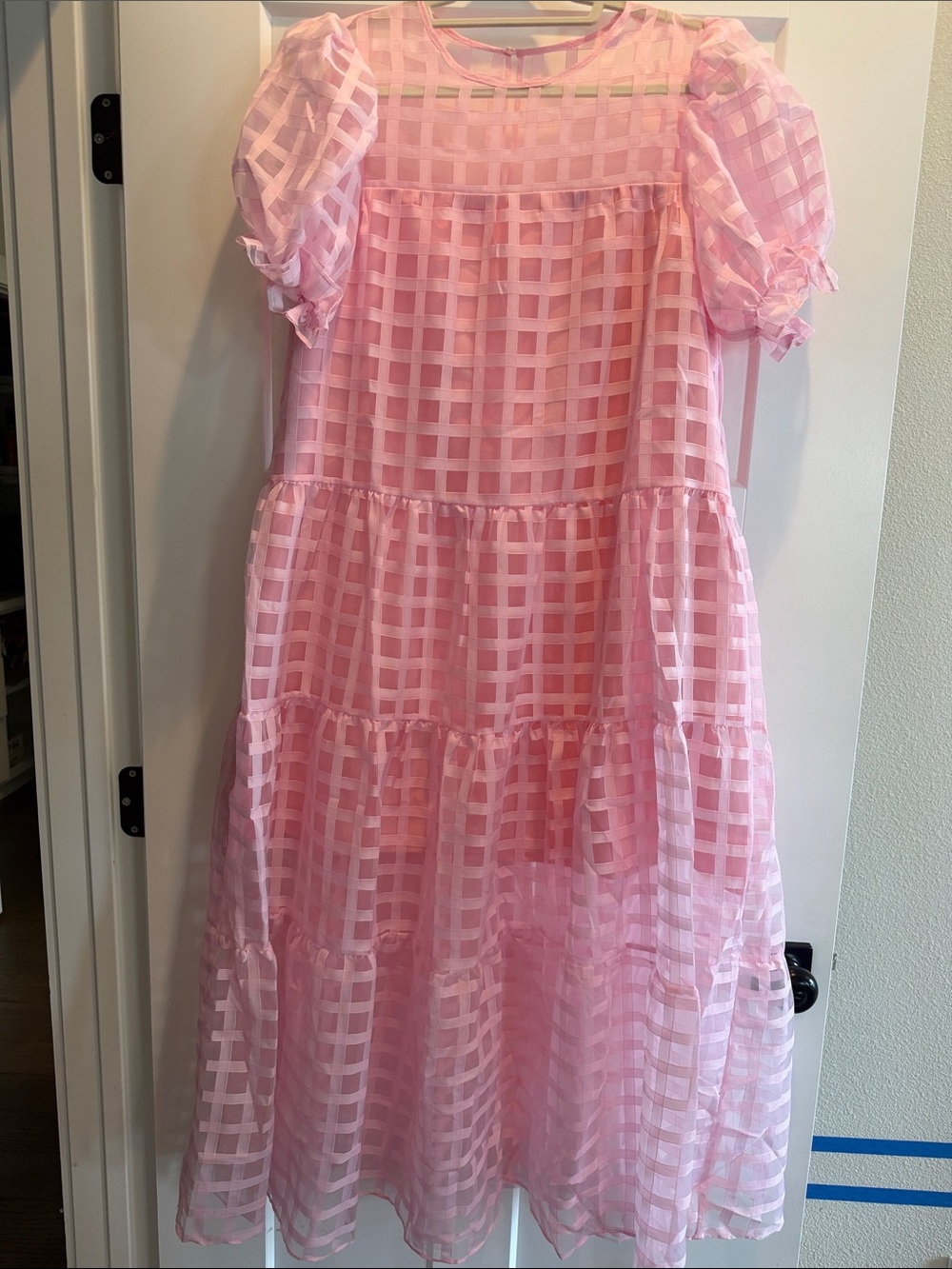 English Factory Pink Checkered Maxi Dress